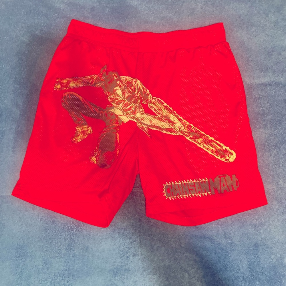 Chainsaw Man Red Graphic Shorts